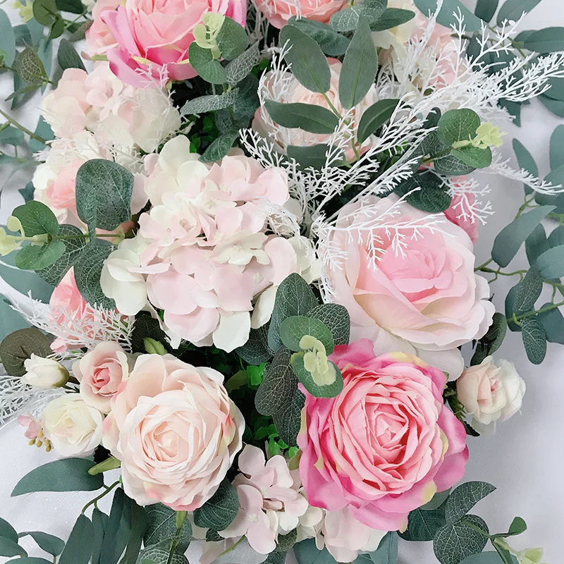HVAYI Artificial Rose Flower Row Small Corner Flowers Table Runner pink Silk Fake Wedding DIY Home Garland Decor Flores | Дом и сад