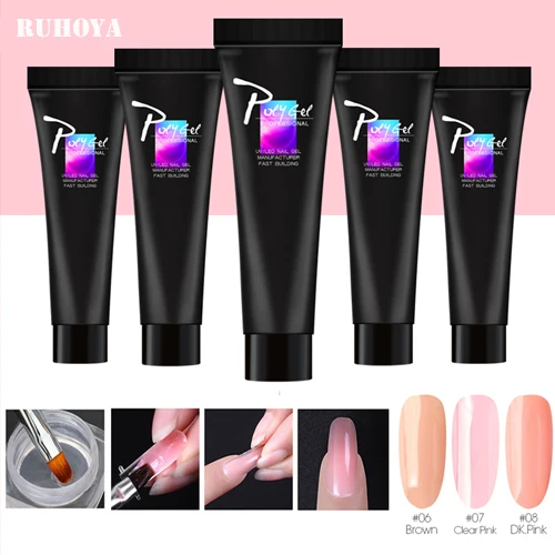 Ruhoya лак для ногтей гель акрил поли пальцев 10 Цвета УФ Гель строитель Nail Art