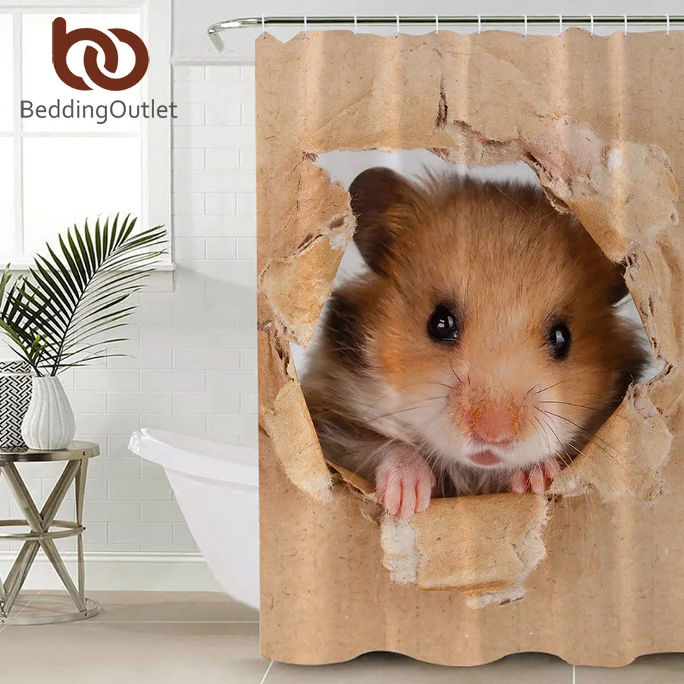 Занавеска BeddingOutlet занавеска для ванной с рисунком в виде коричневой мыши душа