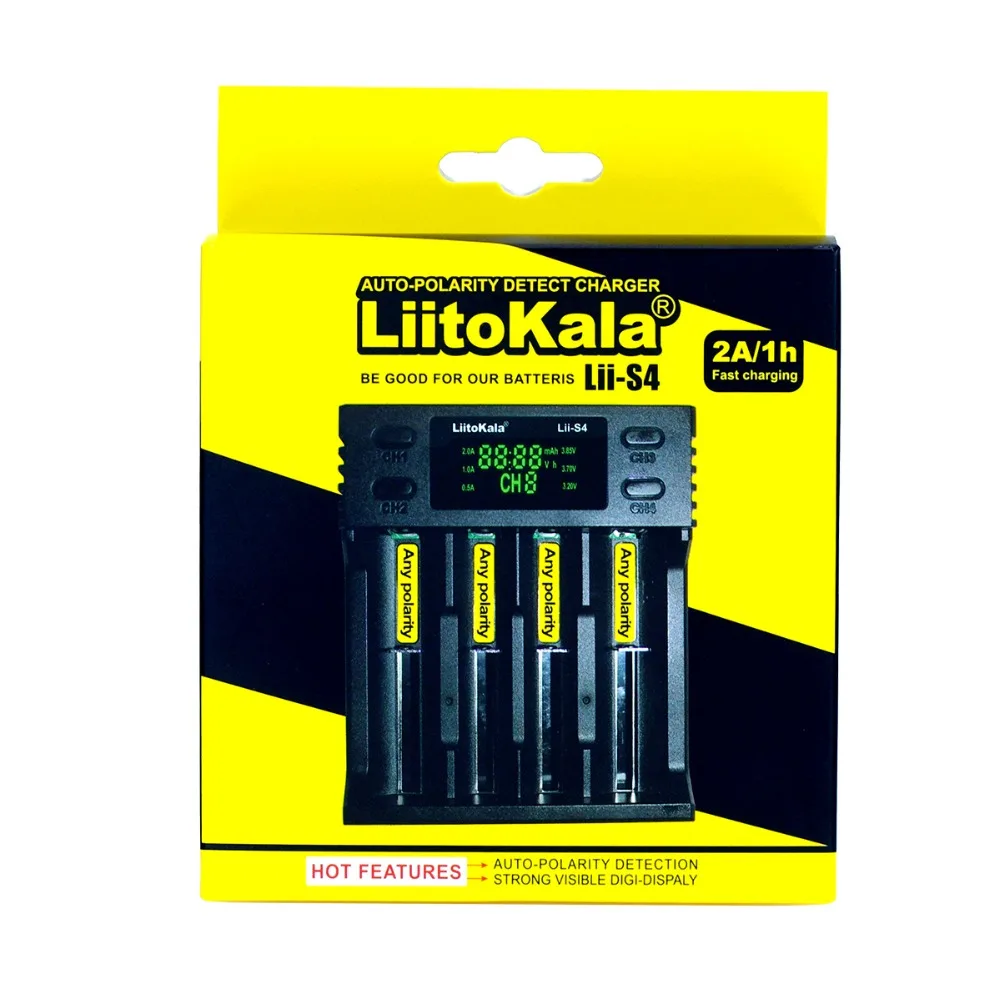 

2021 Liitokala-S4 LCD 3,7 V 18650 18350 18500 16340 20700B 21700 20700 14500 26650 1,2 V AA AAA NiMH Зарядное устройство для литиевых батарей