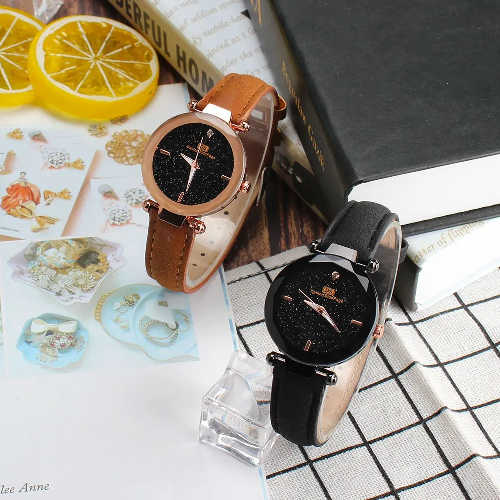 

Womens Watches Ladies Fashion Colorful Ultra-thin Leather Rhinestone Analog Quartz Watch Female Belt Watch Girls Clock Gifts