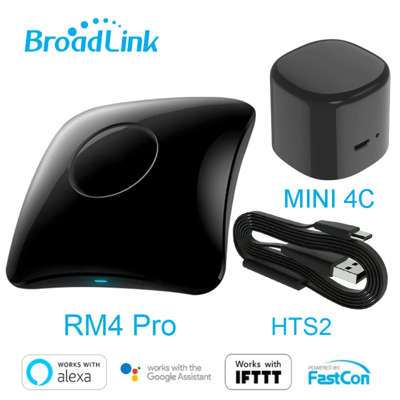 

Broadlink RM4 Pro Rm4C Mini HTS2 датчик влажности WiFi IR RF Универсальный Интеллектуальный пульт дистанционного управления работает с Alexa Google Home