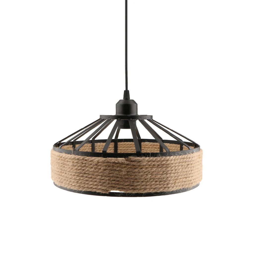 

Retro Manila Rope Ceiling Chandelier Lightshade Light for Home Shop Restaurant Decoration