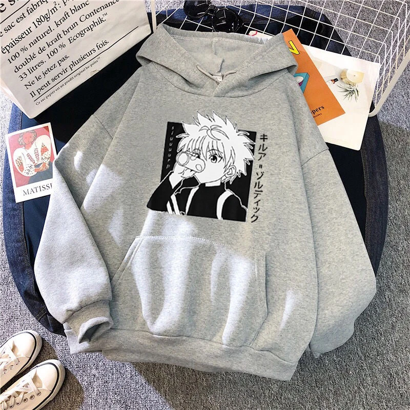 

Kawaii Hunter X Hunter Hoodies Sweatshirt Killua Zoldyck Anime Manga Black Hoodies Bluzy Tops Clothes