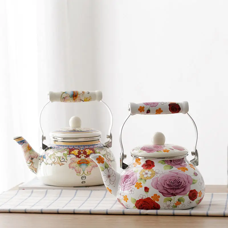 

Эмалированный чайник объемом 2,4 л, чайник, крутой чайник, чайник для молока, индукционная плита, газовая универсальная плита, чайник, горячий...