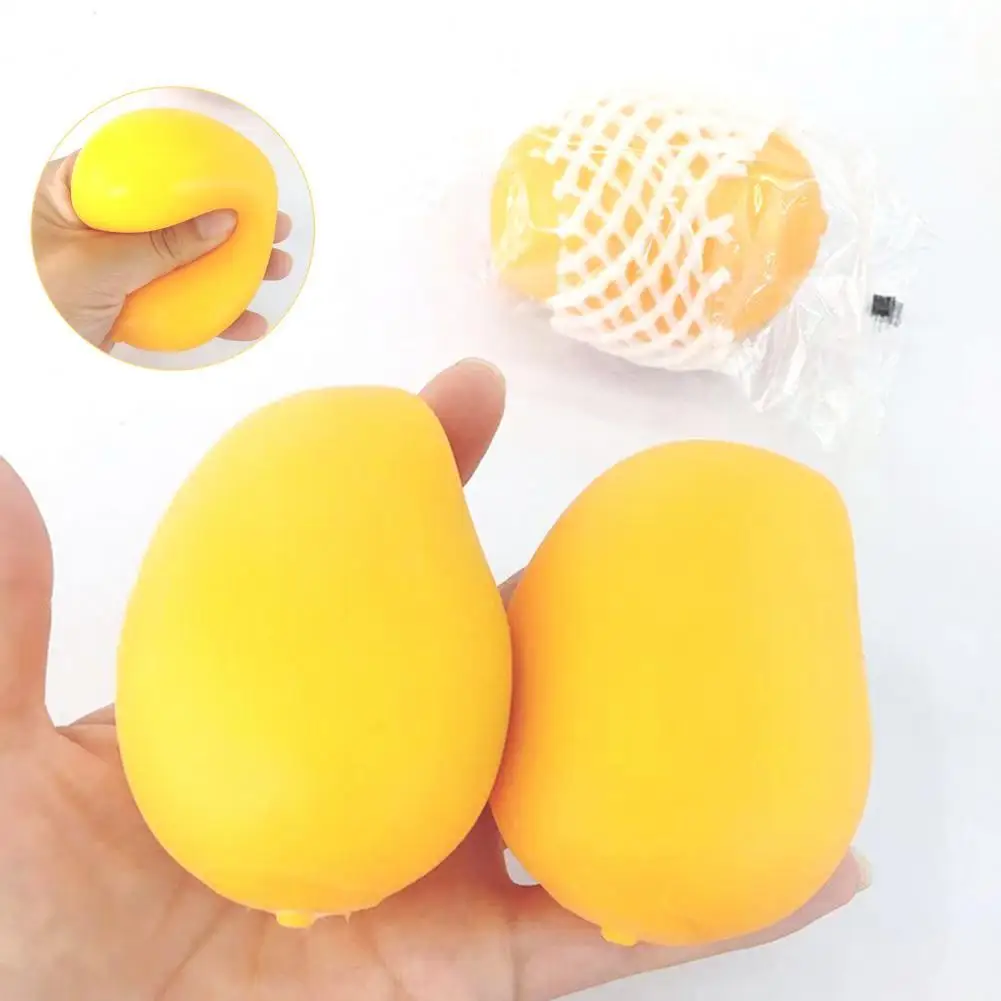 Simulation Net Bag Vent TPR Mango Squeeze Toys Slow Rebound Mango Shape Mini Soft Elastic Fruit Stress Relieving Toy for Kids свитшот mango kids mango kids ma018eghhnt1