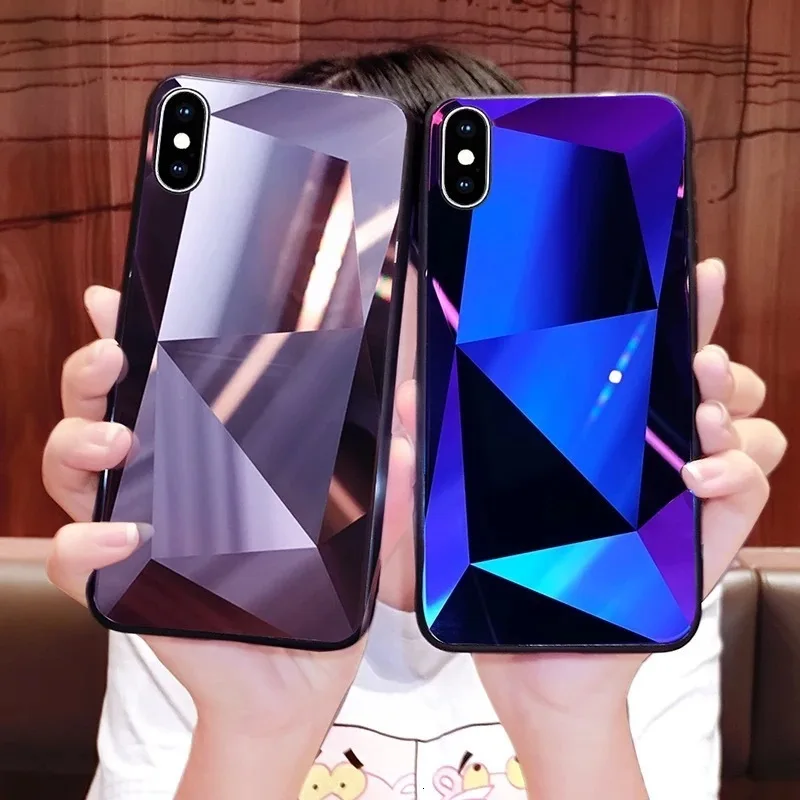Креативный 3D Алмазный чехол для телефона iPhone X XS XR XSMax 8 7 6 6S PluS стекло зеркало из