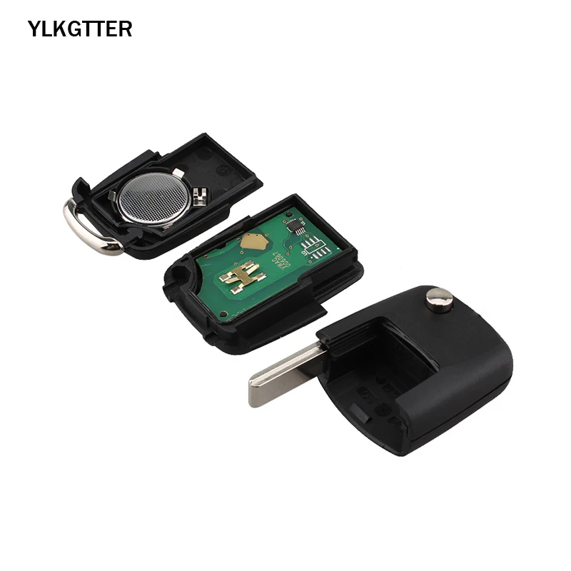 YLKGTTER 434MHz 1J0 959 753 CT дистанционный ключ для VW/Volkswagen Bora Polo Golf 4 MK4 Transporter с ID48 чипом HU66 Uncut Blade