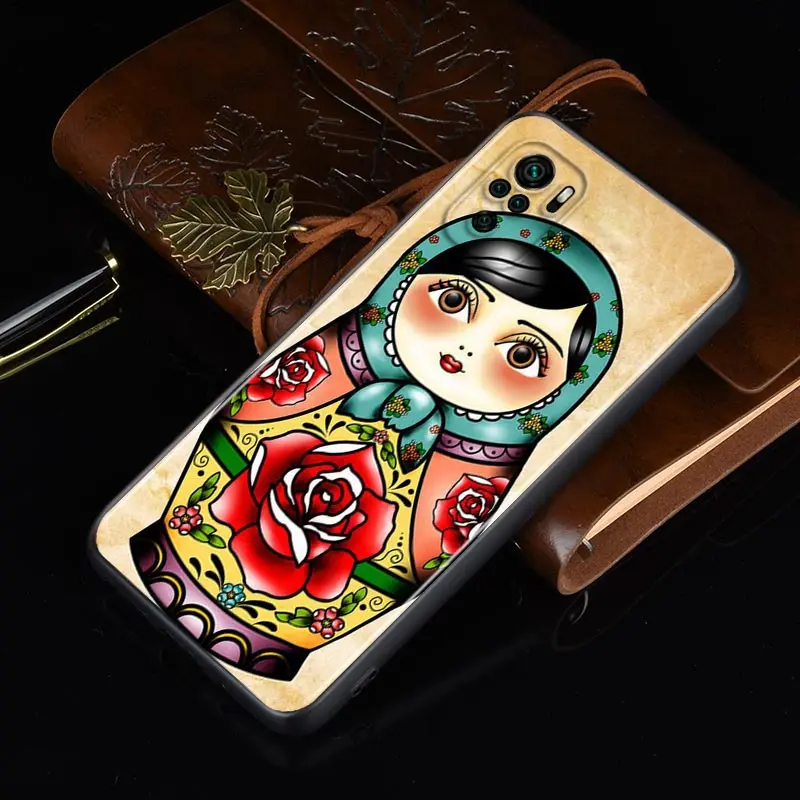 

Silicone Cover Cute Russian Dolls Pattern For Xiaomi Redmi Note 10 10S 9T 9S 9 8T 8 7 7S 6 5A 5 4 4X 5G Pro Max Phone Case