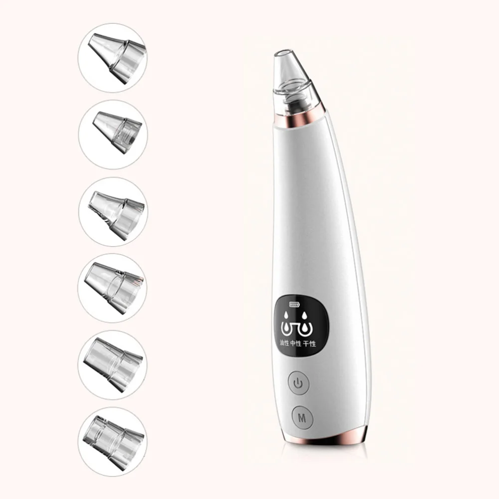

1pc Facial Cleaning Instrument Blackhead Suction Device Electric Suction Machine Pore Blackhead Remover with 6 Heads