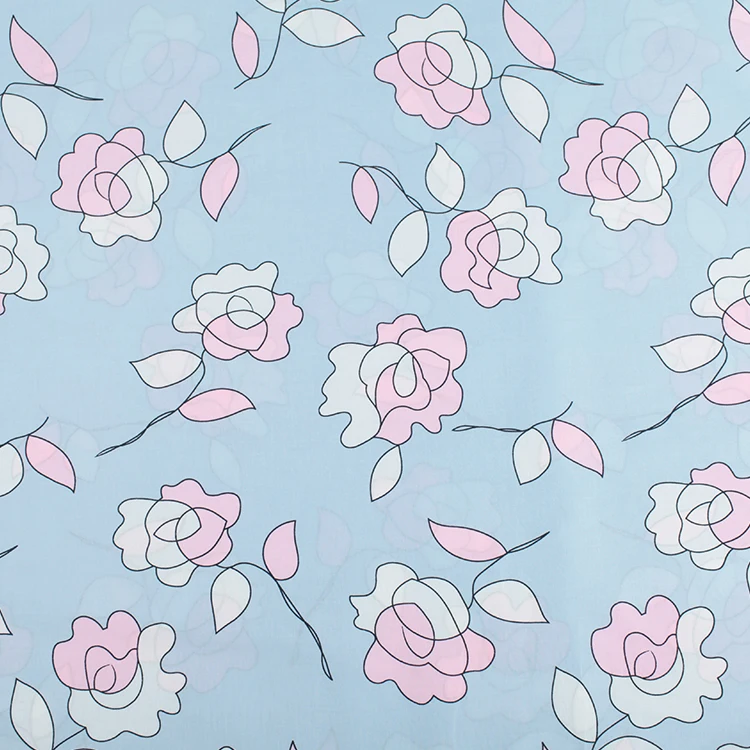 Модная винтажная ткань с синим желтым рисунком розы хлопковая в стиле ретро для