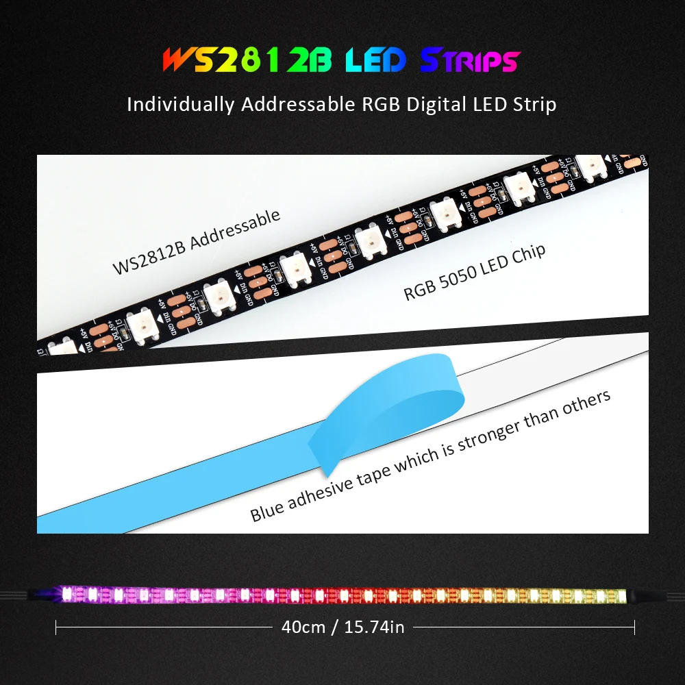RGB Лента светодиодная для ПК ws2812b модифицируемая подсветильник ка дистанционное