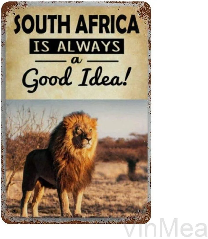

Sign,Beautiful Lion South Africa is Always A Good Idea Tin Sign Wall Art Decor Metal Sign,Public Sign,Decoration Sign