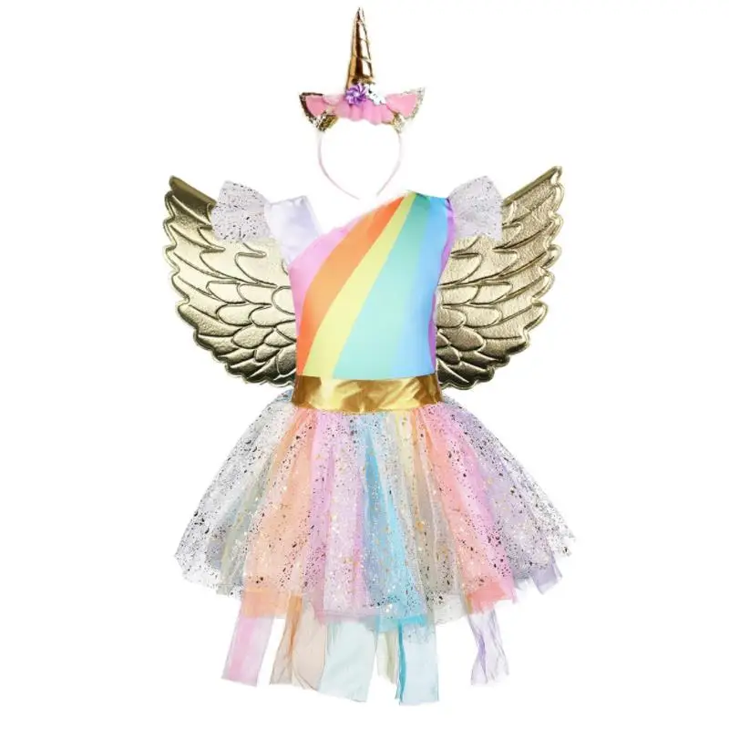 Детское летнее платье без рукавов с единорогом оборками 2019 | Детская одежда и