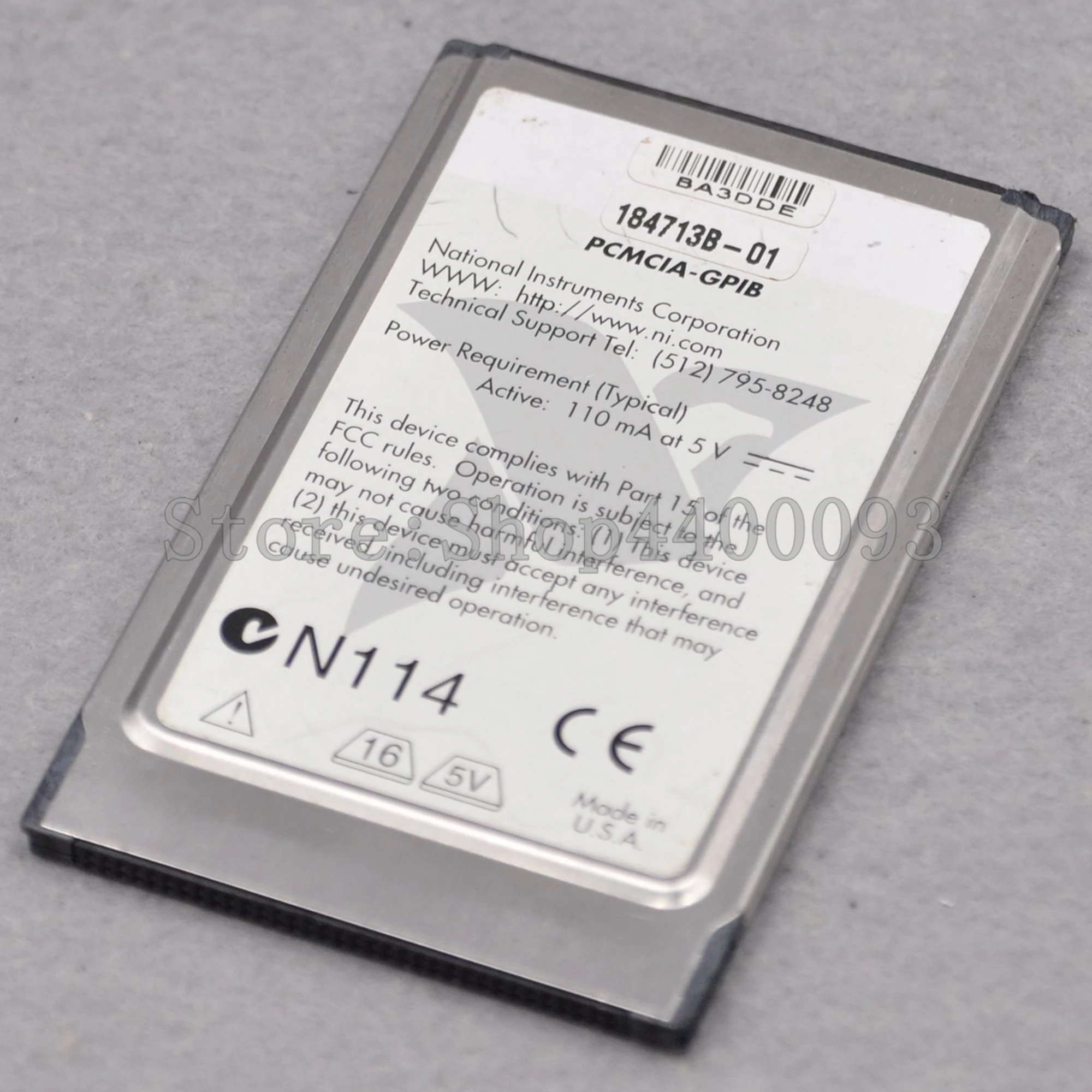 NATIONAL INSTRUMENTS PCMCIA-GPIB 184713B-01 110mA 5V IEEE488 card data acquisition card