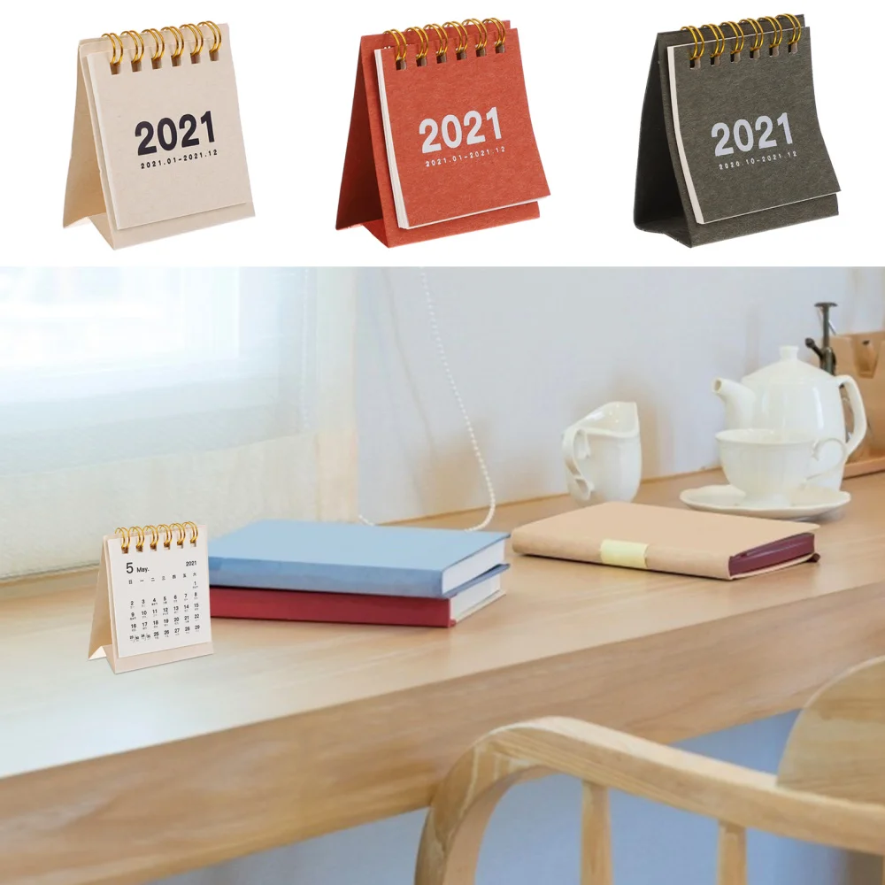 

3 Pcs Mini 2021 Desktop Calendar Creative Calendar Paper Calendar Decor