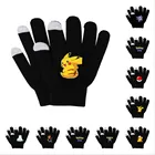 Вязаные перчатки с покемоном из Аниме Пикачу зимние шерстяные мужские зимние теплые женские перчатки лыжные перчатки для сенсорного экрана рождественские подарки