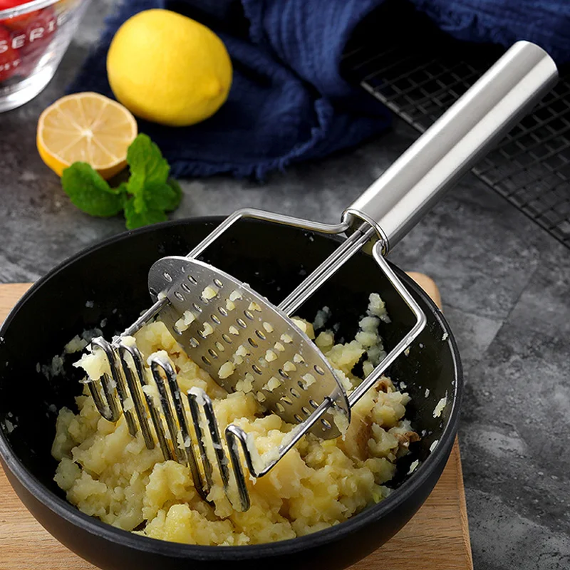 

Potato Masher Ricer Stainless Steel Dual Press Food Puree Maker Presser Manual Ricer for Potato Baby Food Vegetable Kitchen Tool