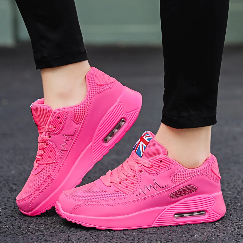 

Women Fashion Breathable Leather Cushion Sport Shoes Jogging Shoes Fitness Shoes