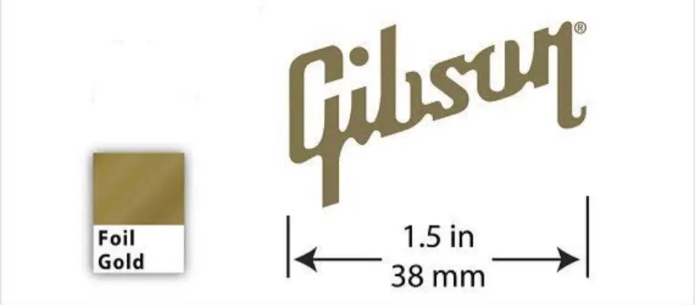 

Golden Gibson Guitar Sticker 3.8cm