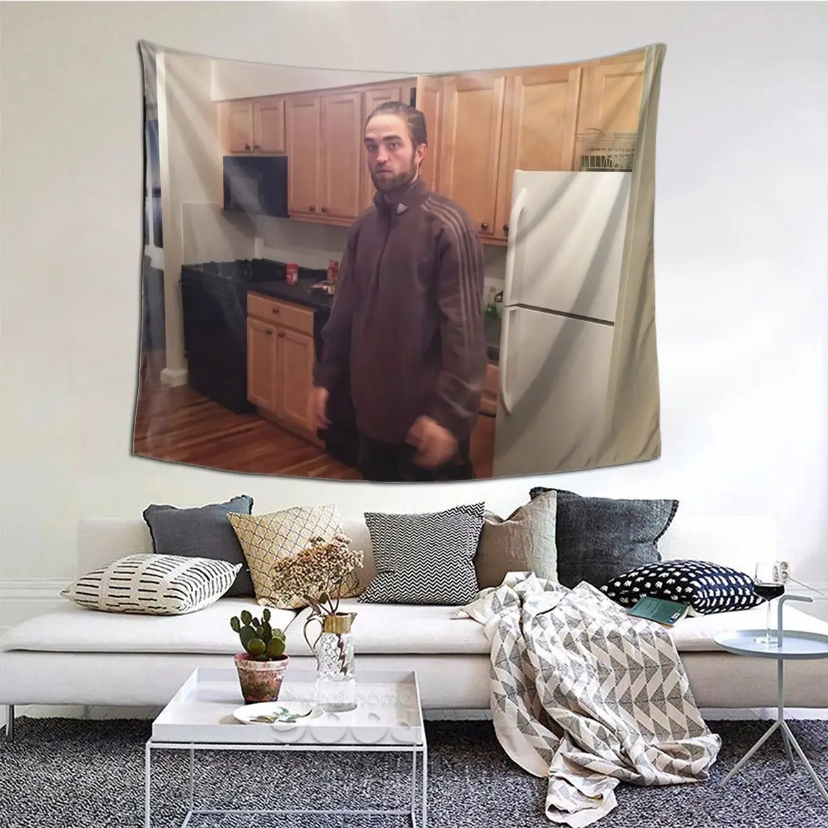 Robert Pattinson Tracksuit Meme Tapestry Hippie Wall Hanging Mandala Decoration for Bedroom Curtain Witchcraft Carpet | Дом и сад