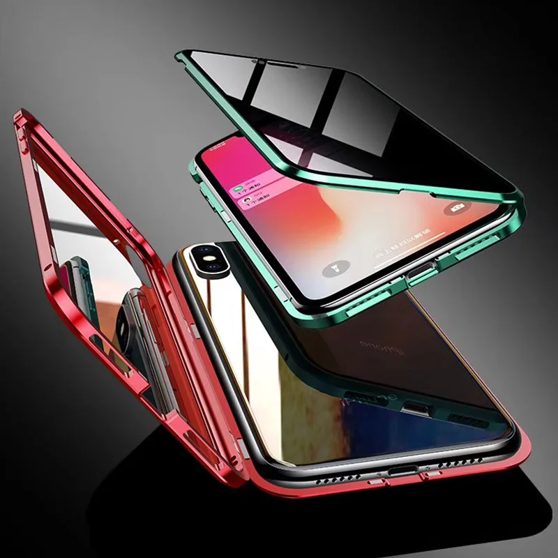 Privacy Magnetic Case For iPhone 11 Pro Max X XS XR 6S 6 7 8 Plus Magnet Metal Double Side Tempered Glass Cover 360 Funda Cases | Мобильные