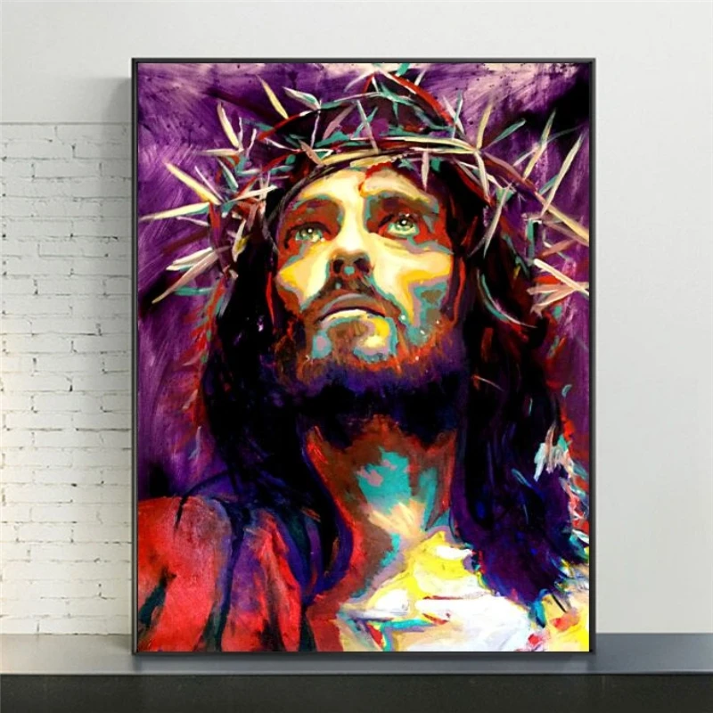 

Abstract Portrait Of Jesus Canvas Paintings On the Wall Art Posters And Prints Jesus Art Canvas Pictures For Living Room Cuadros