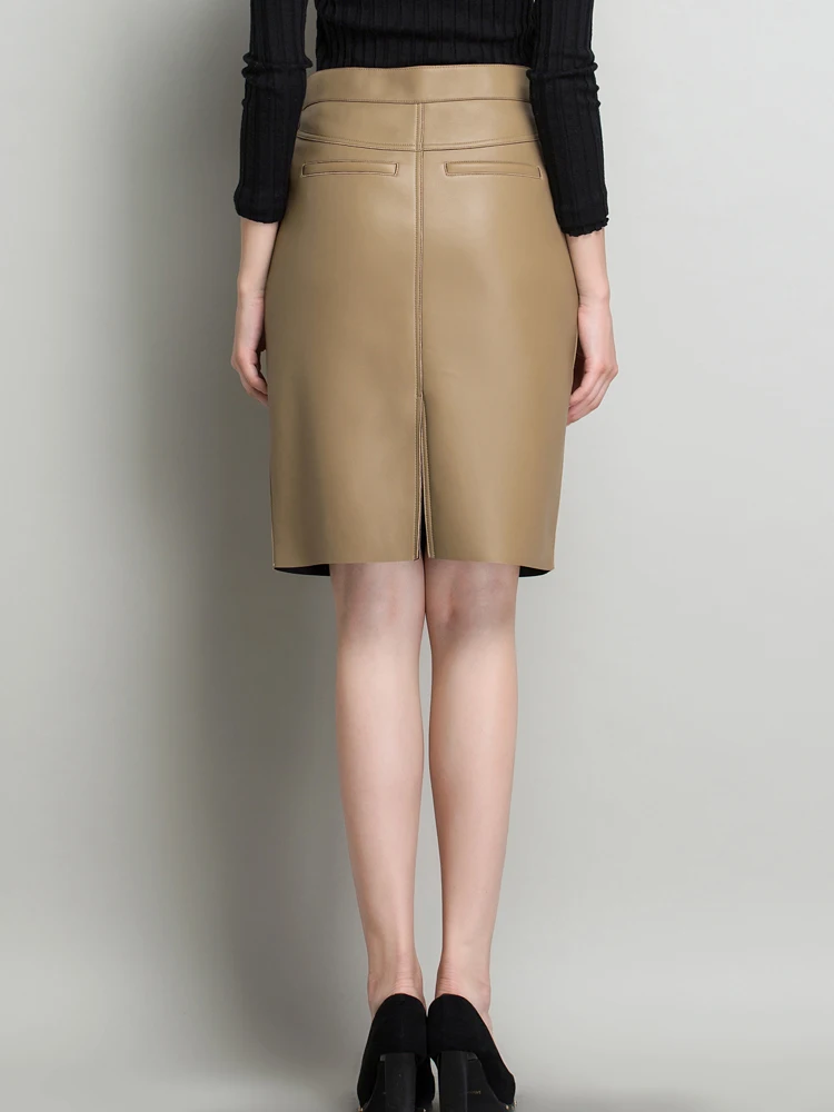 

Autumn and winter new fashion leather skirt, sheepskin skirt, full hip skirt, mid skirt, one-step skirt, suit skirt