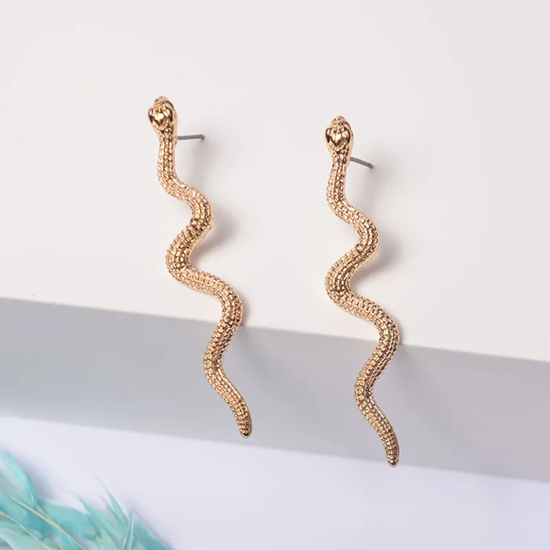 В стиле панк со змеиным рисунком длинные серьги для женщин ювелирные изделия