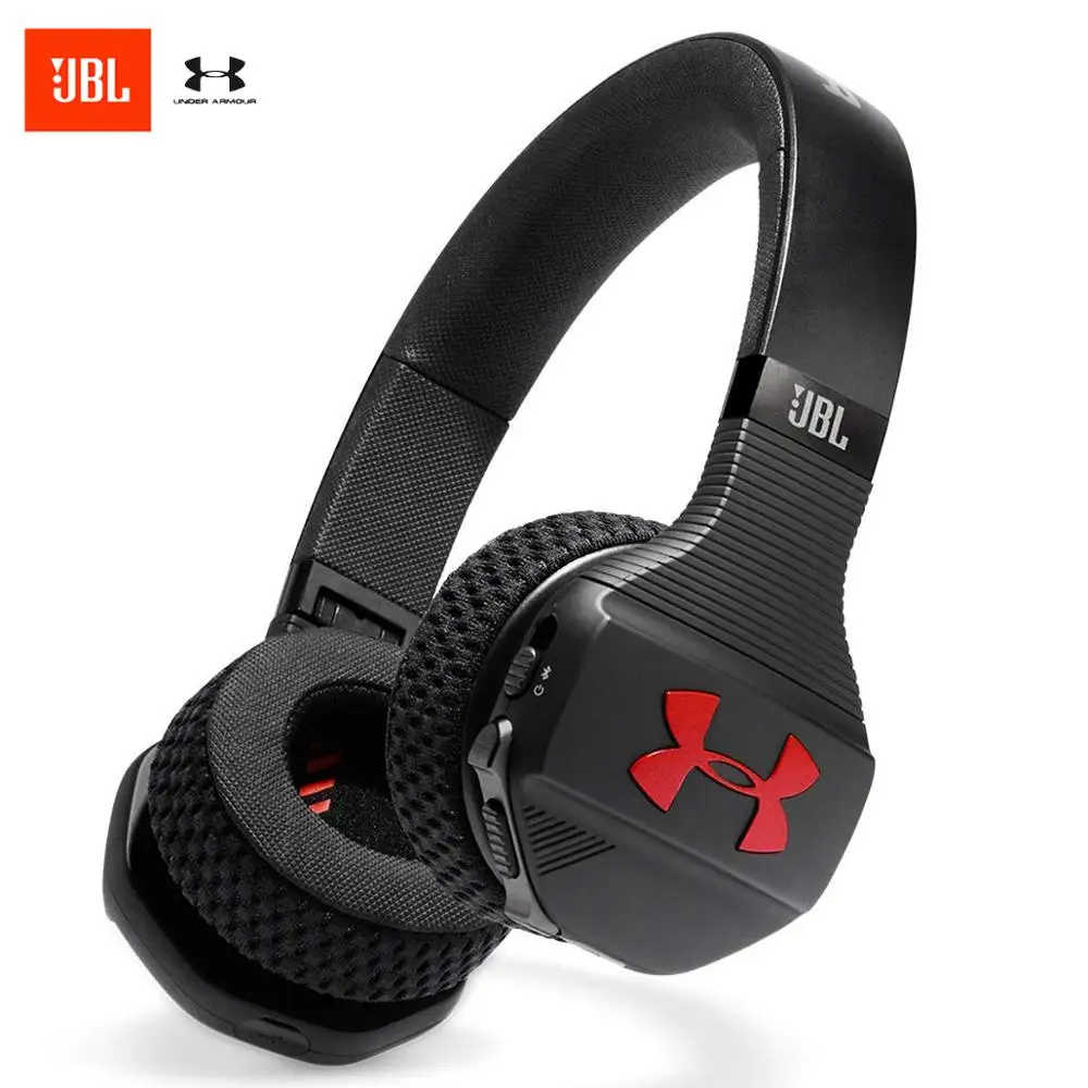 Black Под Armour JBL мкА TRAIN IPX4 устойчивое Bluetooth беспроводные наушники HiFi Fever спортивный плоский складной наушник с микрофоном - Цвет: Black