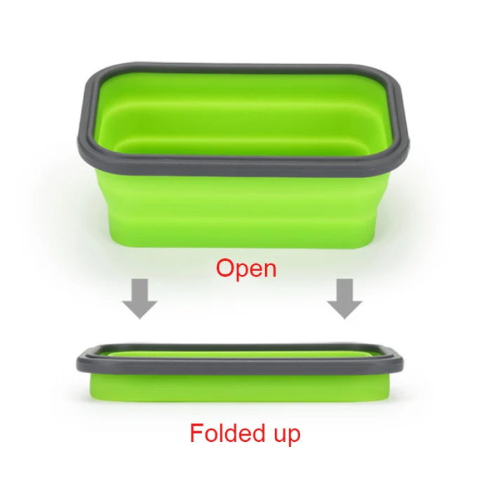 Lunch Box Silicone Bowl Folding Foldable Portable Food Storage Container Eco-Friendly VJ-Drop