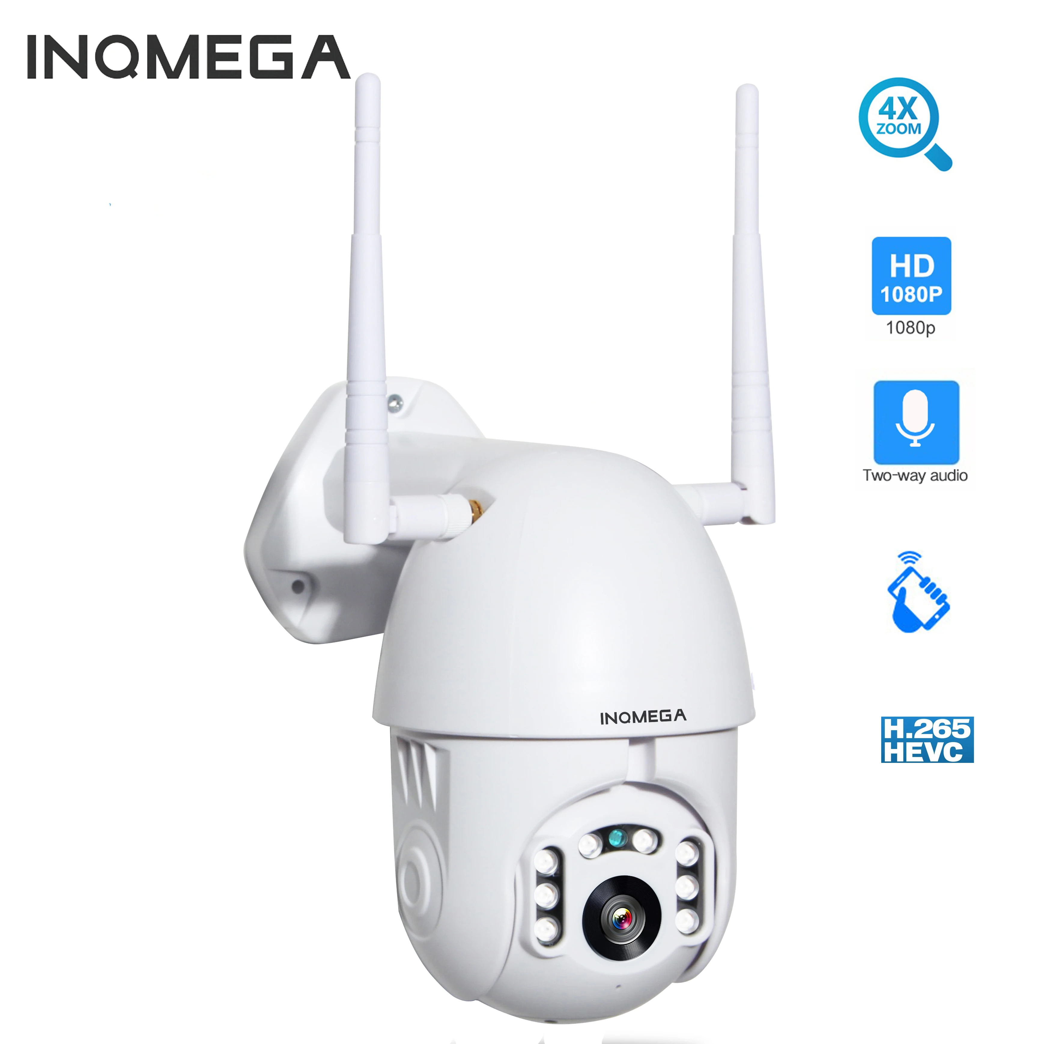 

IP-камера INQMEGA 1080p PTZ Уличная С 4-кратным цифровым зумом и поддержкой Wi-Fi
