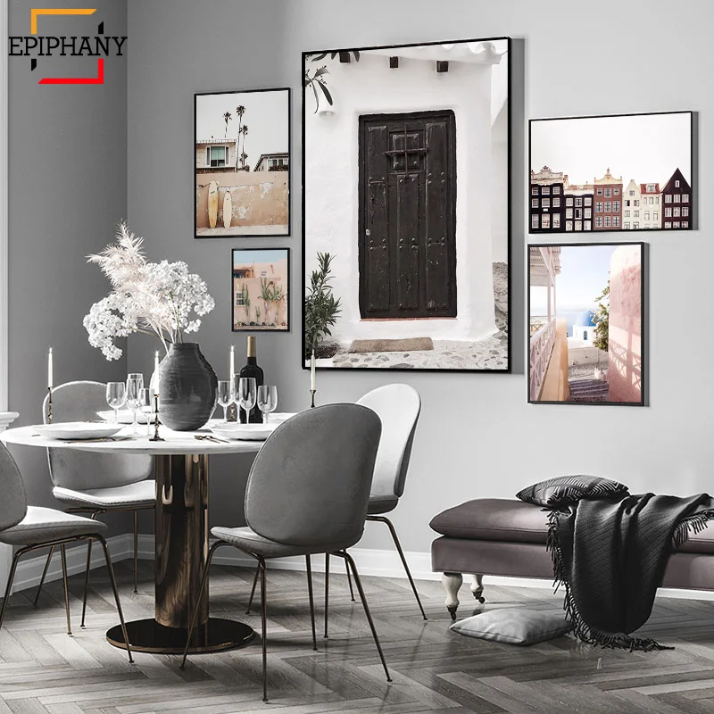 Boho Surf Beach стена искусство Калифорния печать здания Panting картины архитектура