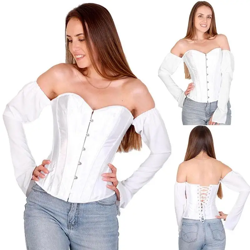 

Women Sexy Off Shoulder Shirt Blouse Lady Girls Fashion Back Bandage Slim Bustier Female Leotard Corset Ladies' Tops Wear