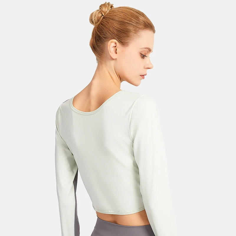 

New Reversible Sexy V Neck Long Sleeve Yoga Shirts for Women 2021 Fashion Slim Breathable Skin Friendly Sports Fitness Cloth