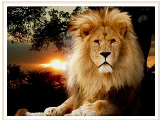 

Алмазная вышивка со львом, 30x40 см