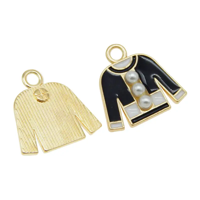 

Julie Wang 16pcs Alloy Enamel Perfume Bottle Charms Lipstick Bag Clothes Mixed Pendant For Women Bracelet Jewelry Making
