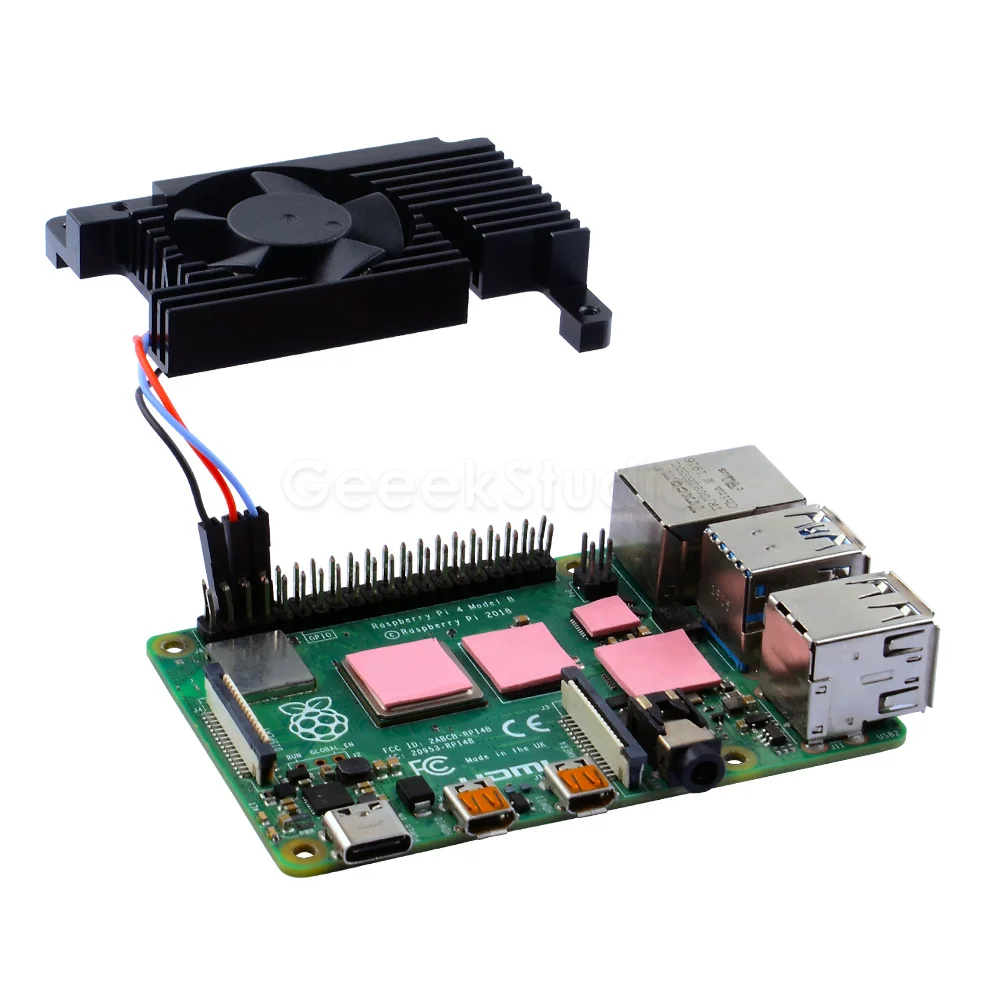 

Raspberry Pi 4 Adjustable Speed Fan Armor Lite Heatsink CNC Extreme Cooling Fan PWM Heatsink Kit For Raspberry Pi 4B
