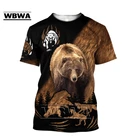Футболка мужская с 3D-принтом медведя, модная рубашка с коротким рукавом в стиле Харадзюку, уличная одежда в стиле унисекс, топы, Прямая поставка