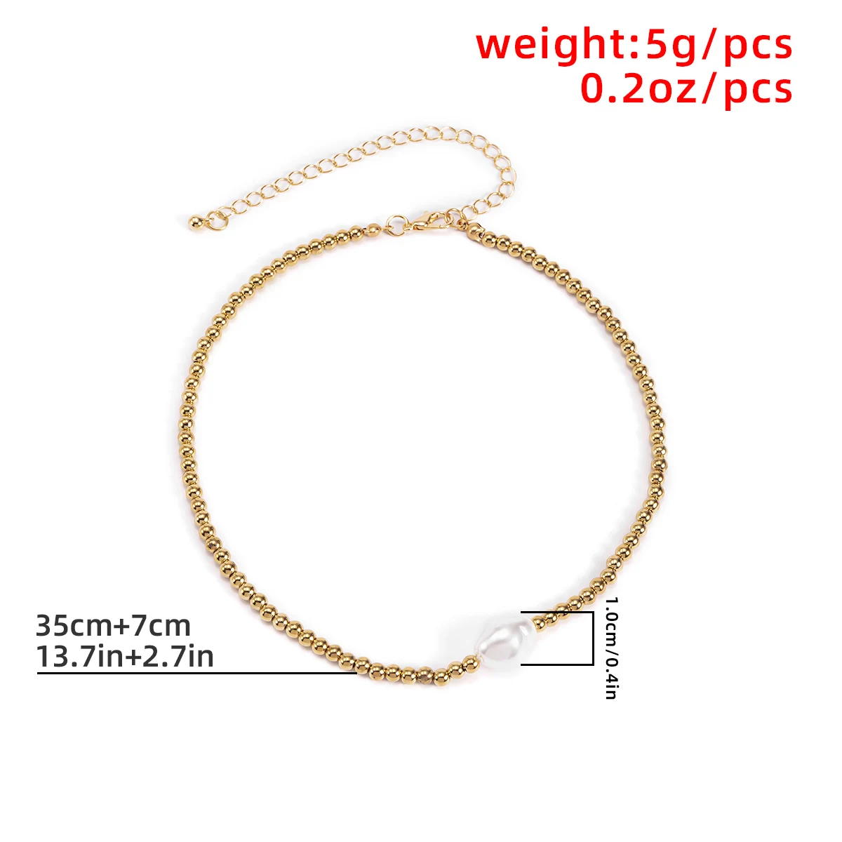 

2021 Spring Summer New Korean Fashion Plastic Seed Bead Chain Choker Necklace For Women Baroque Imitation Pearls Fashion Jewelry