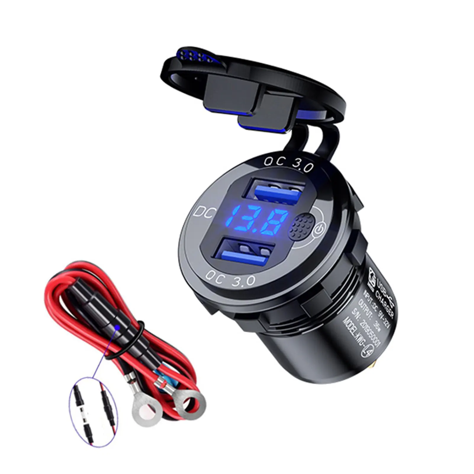 Электрическая розетка из алюминиевого сплава с двумя USB портами|Кабели адаптеры