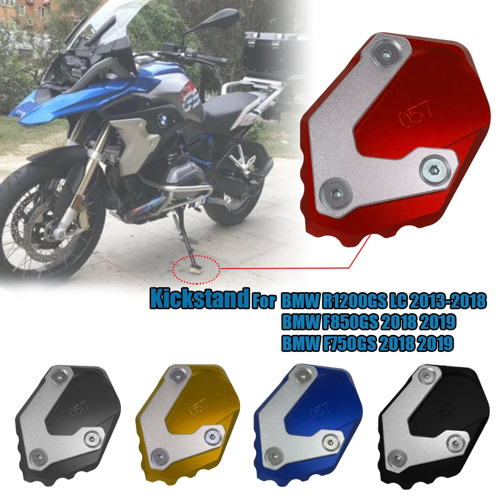 

CNC Aluminium Kickstand Footside Side Stand Extension Englarger Plate Pad For BMW F750GS F850GS R1200GS LC 2020 2019 2018 2017