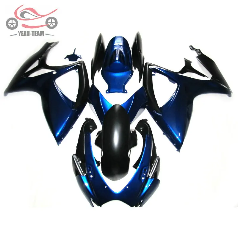 Бесплатный комплект обтекателей под заказ для SUZUKI K6 2006 2007 GSX R600 R750 Темно Синие