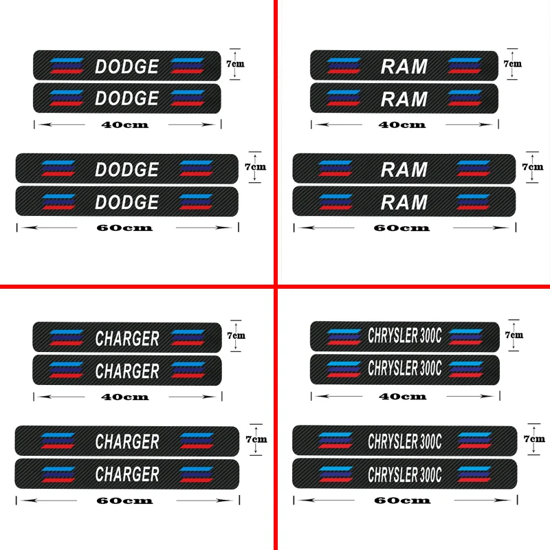 

Car Protector Door Sill Stickers For dodge charger Chrysler 300C journey jersey ram 1500 2500 3500 4500 5500 Accessories