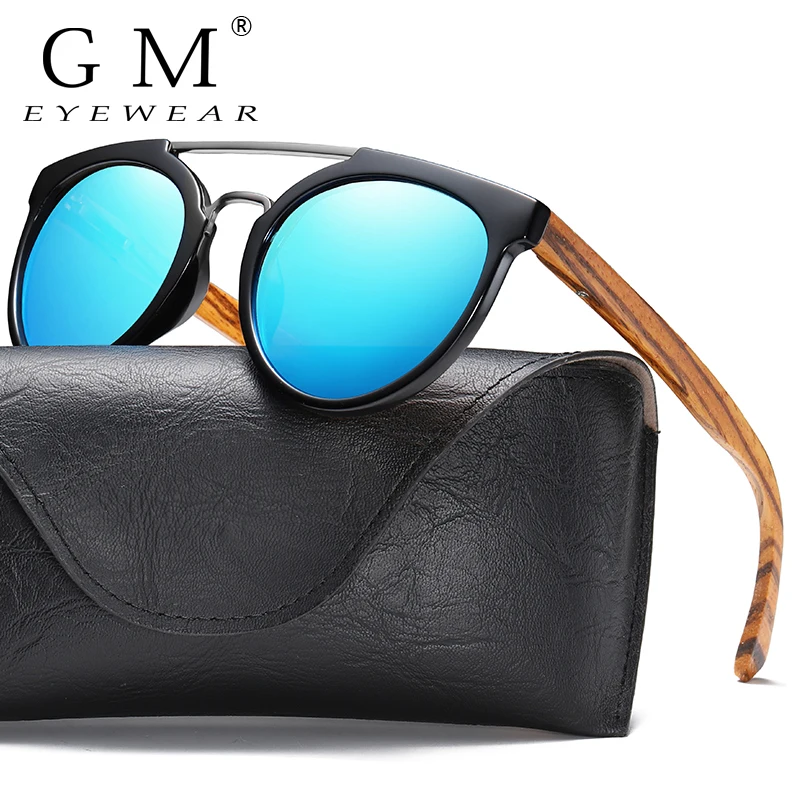 

GM Handmade Zebra Wood Temples Sunglasses Polarized Bamboo Mens Sunglass Sun glasses Men Gafas Oculos De Sol Madera