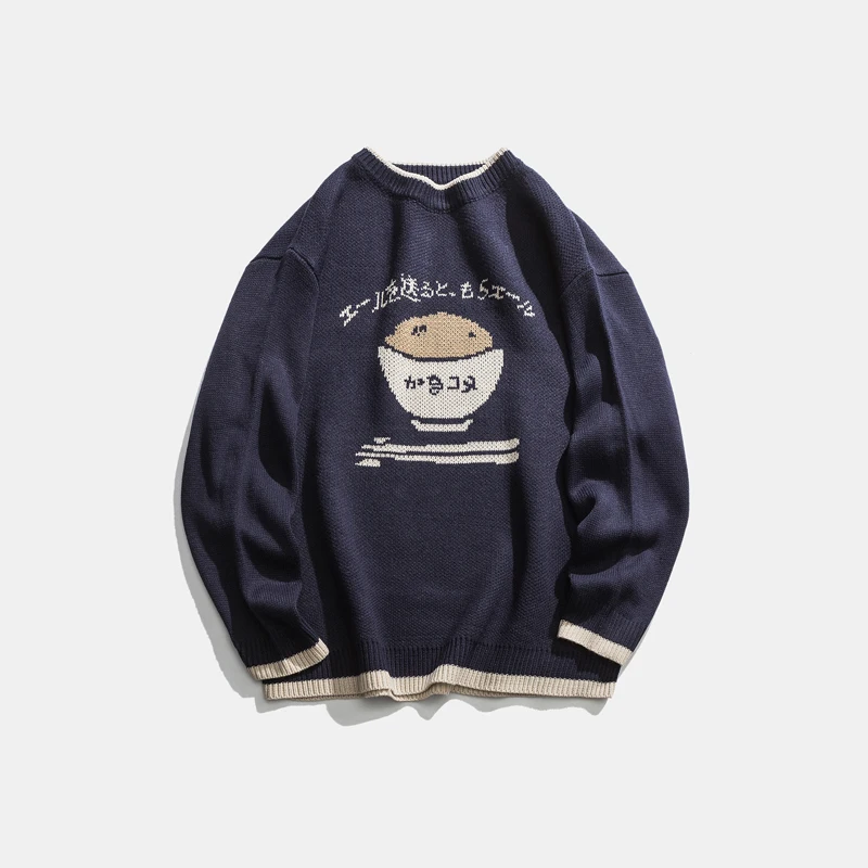 Мужской пуловер свитеры в стиле ретро японском с мультяшным рисунком акриловый