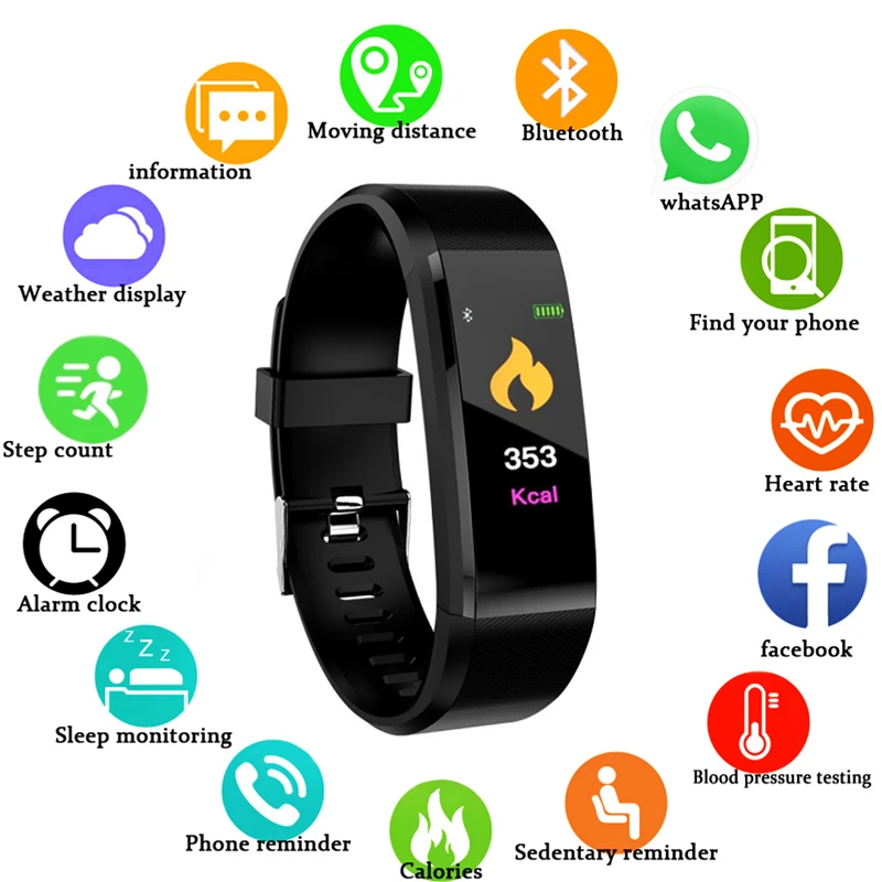 Smart Watch Men Women Smart Bracelet Heart Rate Monitor Blood Pressure Fitness Tracker Smartwatch Sport Watch for IOS Android
