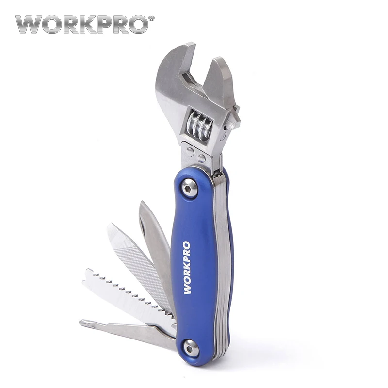 WORKPRO многофункциональный инструмент 8 в 1 разводной ключ мульти отвертка пилы из нержавеющей стали многофункциональные плоскогубцы