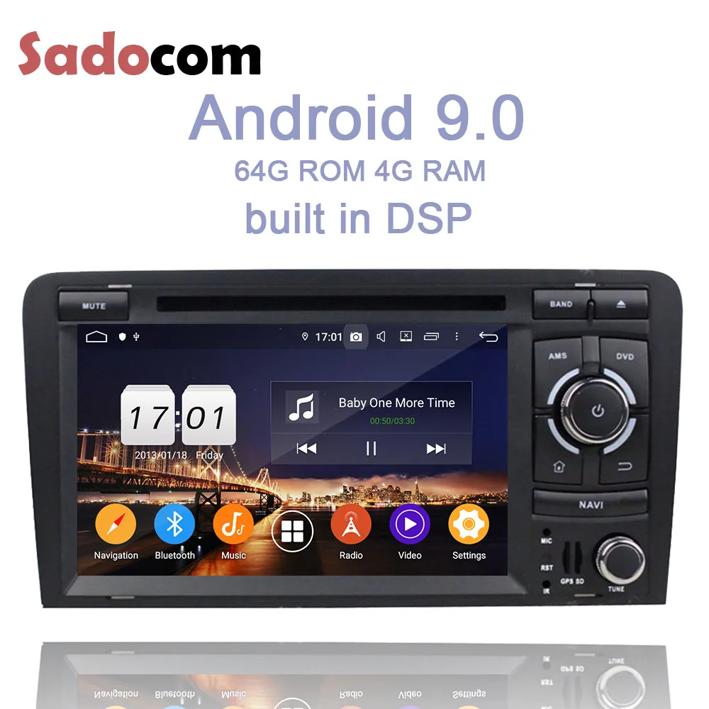 TDA7851 2 din Android 9 0 Bluetooth 4 8 core Гб ОЗУ 64 ПЗУ автомобильный dvd плеер для AUDI A3 2003 2013 S3 RS3