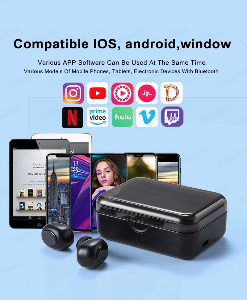 TWS, беспроводные наушники, светодиодный дисплей, 2000 мА/ч, 5,0, Bluetooth наушники, водонепроницаемые наушники для телефона, спортивные, беспроводные Bluetooth гарнитуры